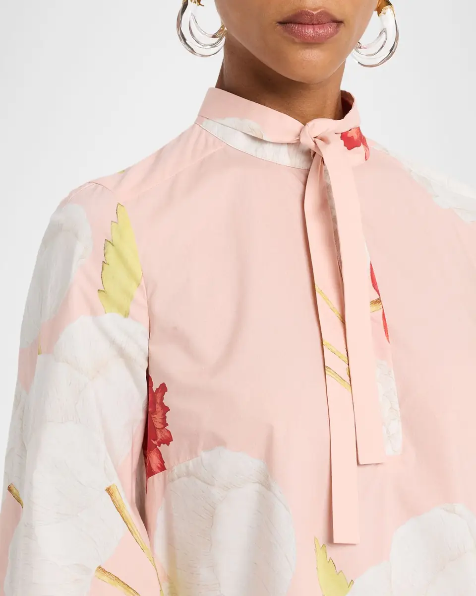 Giambattista Valli Floral-Print Cotton Balloon-Sleeve Mini Shirtdress | Thumbnail 5 Giambattista Valli Floral-Print Cotton Balloon-Sleeve Mini Shirtdress | Thumbnail 5