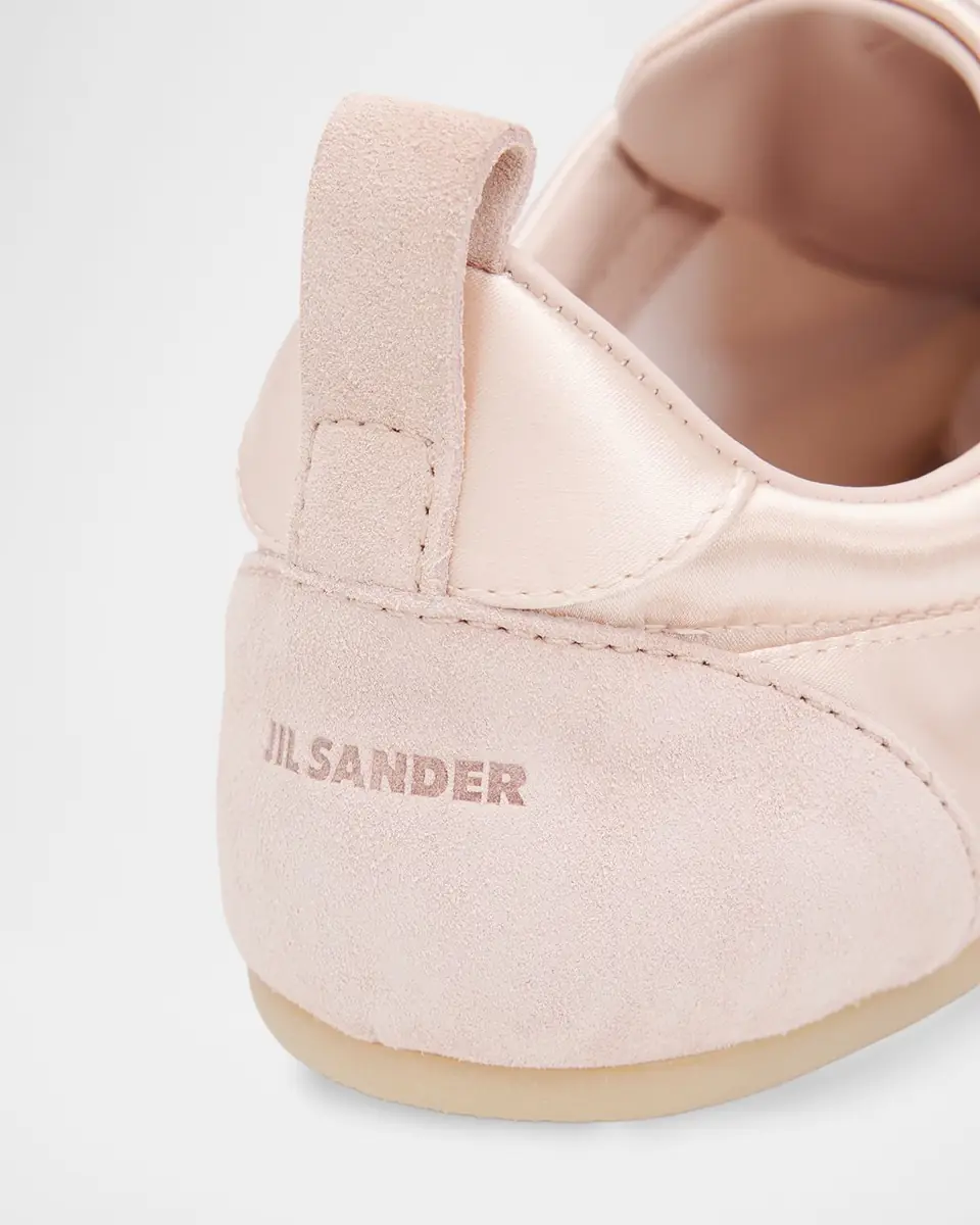 Jil Sander Etage Satin and Suede Low-Top Sneakers | Thumbnail 4 Jil Sander Etage Satin and Suede Low-Top Sneakers | Thumbnail 4