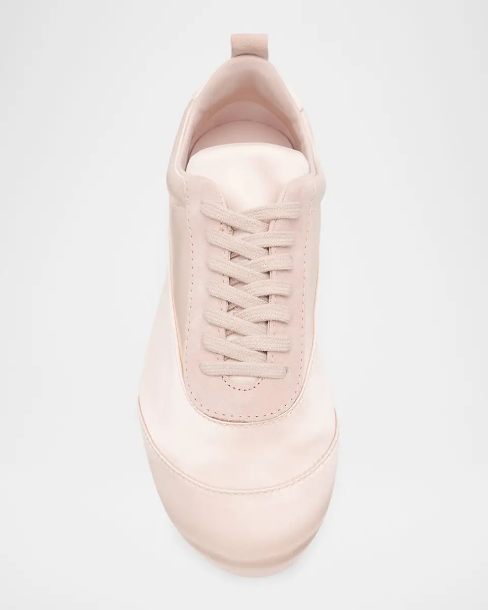 Jil Sander Etage Satin and Suede Low-Top Sneakers | Thumbnail 5 Jil Sander Etage Satin and Suede Low-Top Sneakers | Thumbnail 5