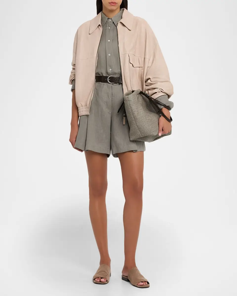 Brunello Cucinelli Glossy Nappa Leather Outerwear Jacket | Thumbnail 2 Brunello Cucinelli Glossy Nappa Leather Outerwear Jacket | Thumbnail 2