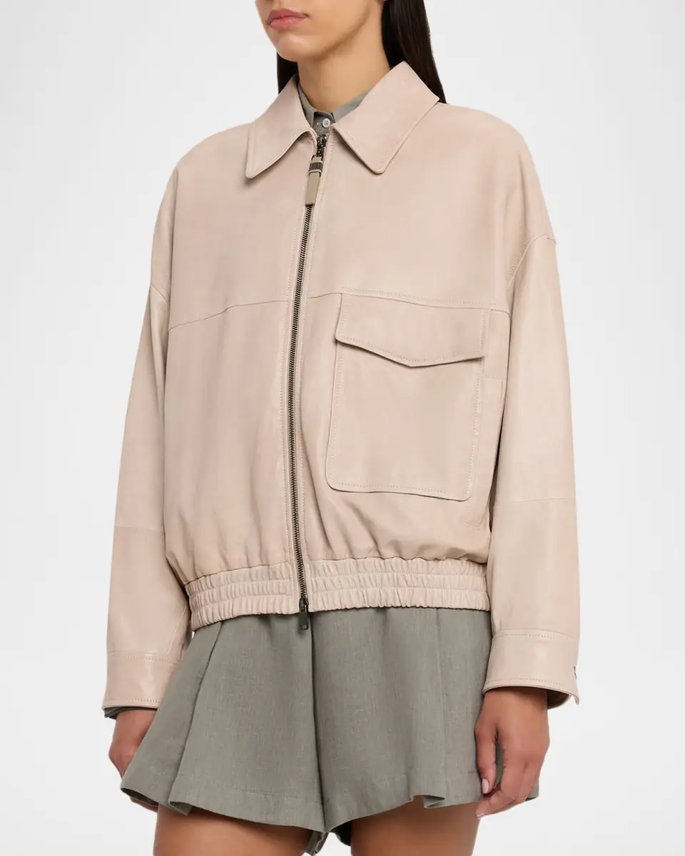 Brunello Cucinelli Glossy Nappa Leather Outerwear Jacket | Thumbnail 4 Brunello Cucinelli Glossy Nappa Leather Outerwear Jacket | Thumbnail 4