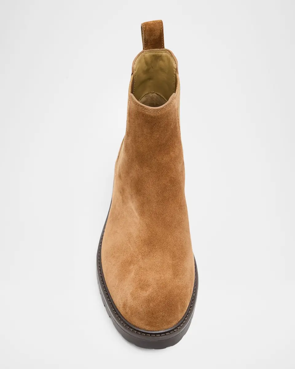 Vince Men's Dave Suede Lug-Sole Chelsea Boots | Thumbnail 3 Vince Men's Dave Suede Lug-Sole Chelsea Boots | Thumbnail 3