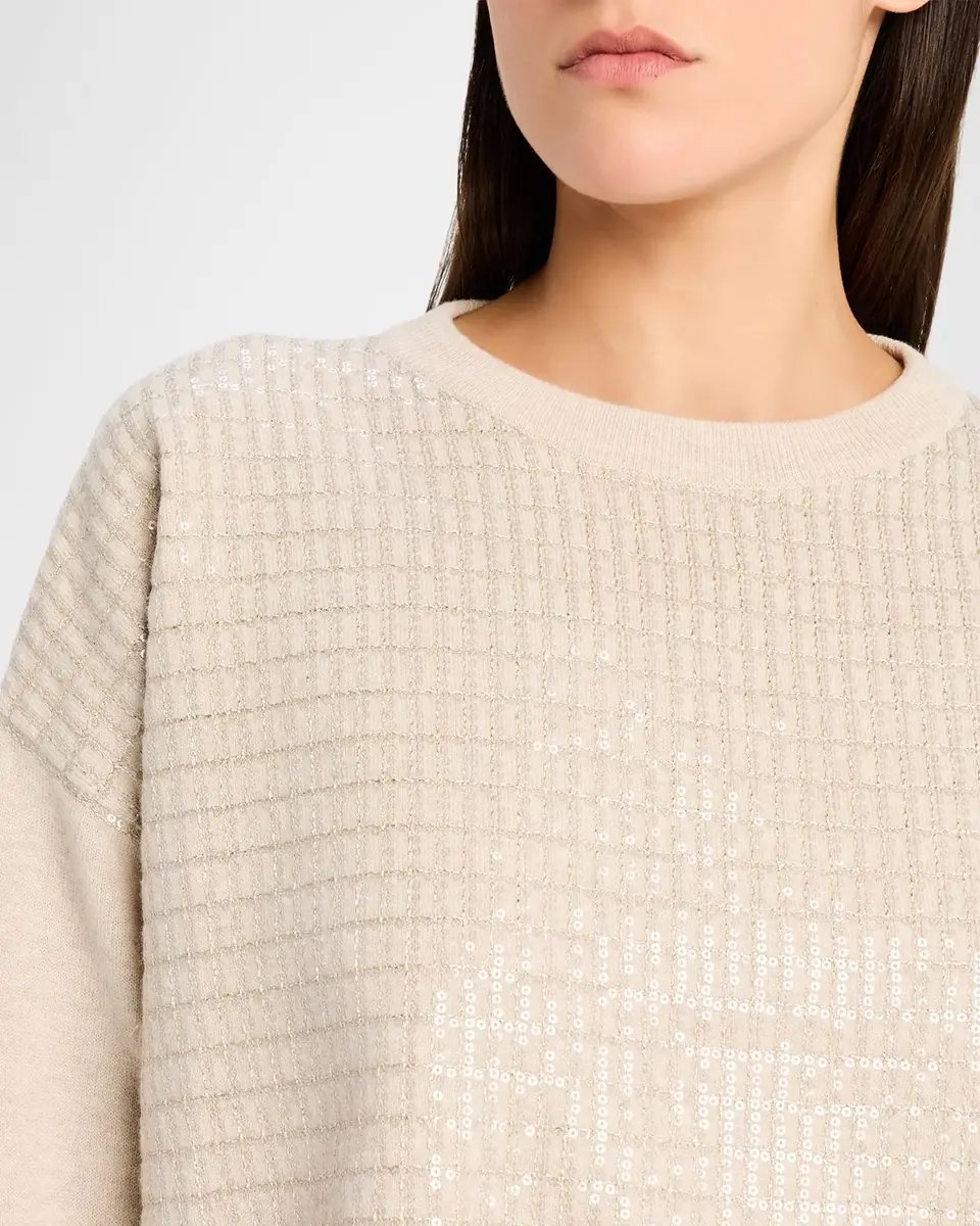 Brunello Cucinelli Sequined Cashmere Crewneck Sweater | Thumbnail 4 Brunello Cucinelli Sequined Cashmere Crewneck Sweater | Thumbnail 4