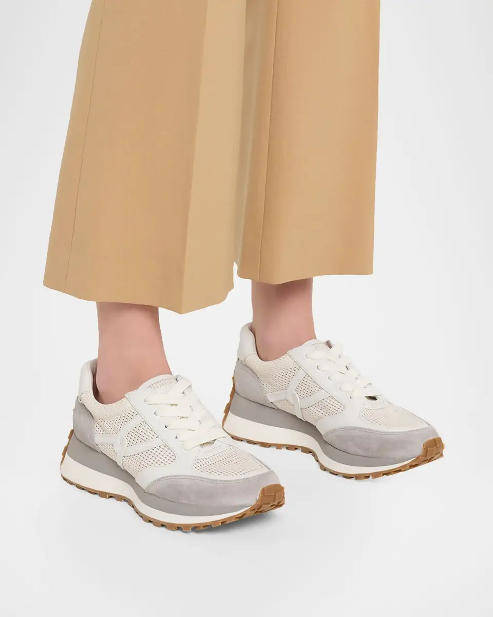 Veronica Beard Valentina Mesh and Mixed Leather Runner Sneakers | Thumbnail 2 Veronica Beard Valentina Mesh and Mixed Leather Runner Sneakers | Thumbnail 2