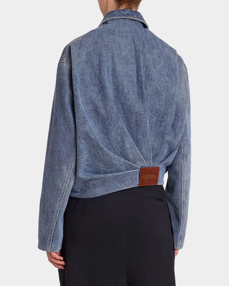 Loewe Draped Denim Bomber Jacket | Thumbnail 2 Loewe Draped Denim Bomber Jacket | Thumbnail 2