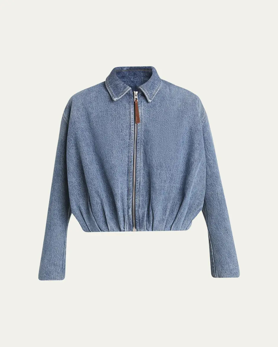 Loewe Draped Denim Bomber Jacket | Thumbnail 6 Loewe Draped Denim Bomber Jacket | Thumbnail 6