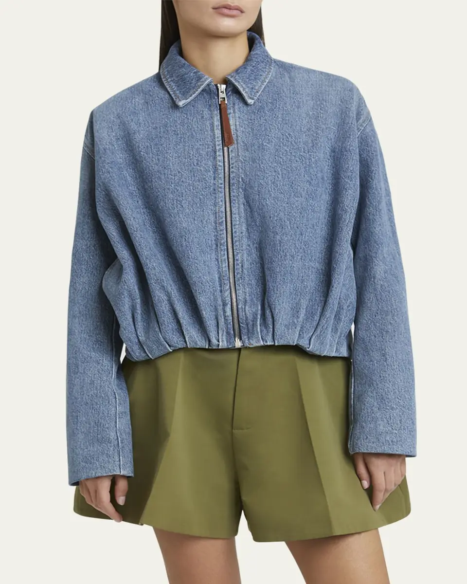 Loewe Draped Denim Bomber Jacket | Thumbnail 9 Loewe Draped Denim Bomber Jacket | Thumbnail 9