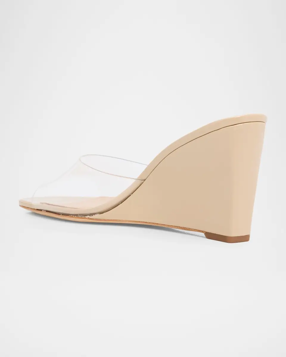 Veronica Beard 85mm Asha PVC Wedge Sandals | Thumbnail 4
