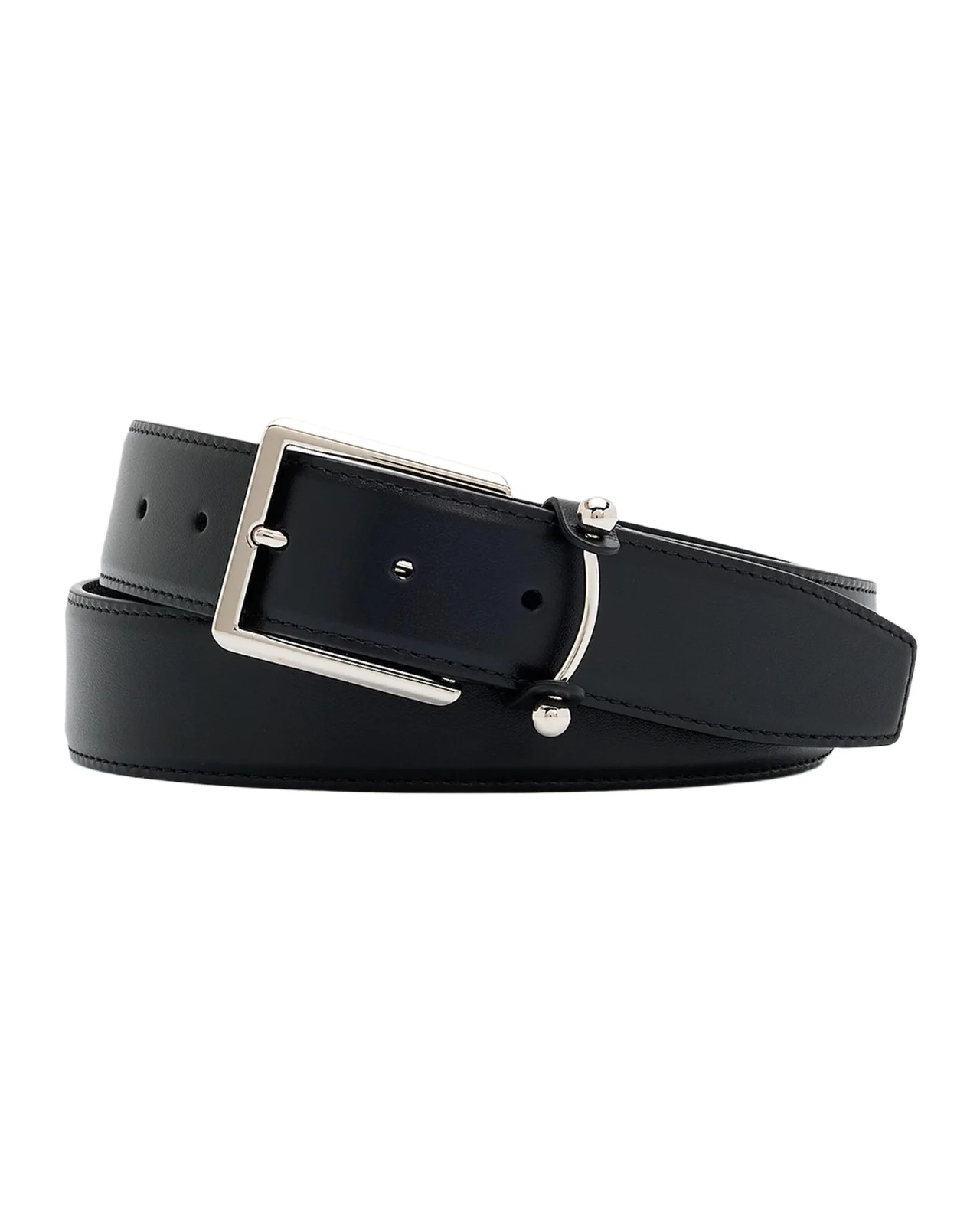 Men's Chambeliss Collar-Pin Smooth Leather Belt