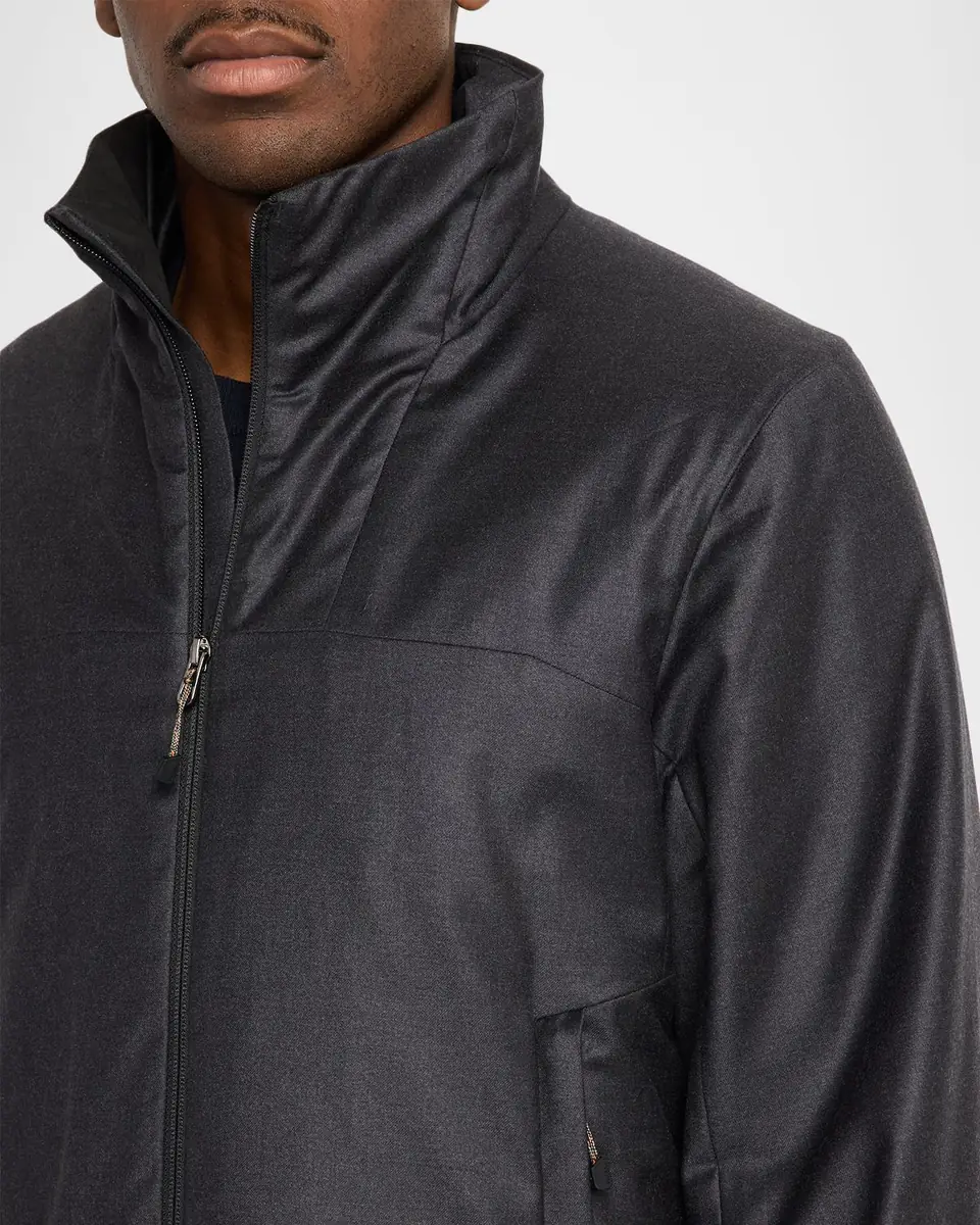 Sease Men's Padded Virgin Wool and Silk-Blend Flannel Jacket | Thumbnail 4 Sease Men's Padded Virgin Wool and Silk-Blend Flannel Jacket | Thumbnail 4