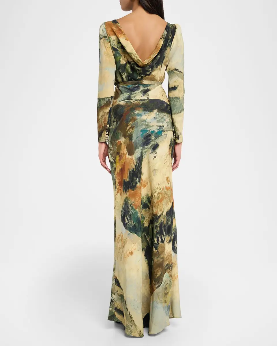 Libertine Modernist Landscape Belted Long-Sleeve Maxi Dress | Thumbnail 2 Libertine Modernist Landscape Belted Long-Sleeve Maxi Dress | Thumbnail 2