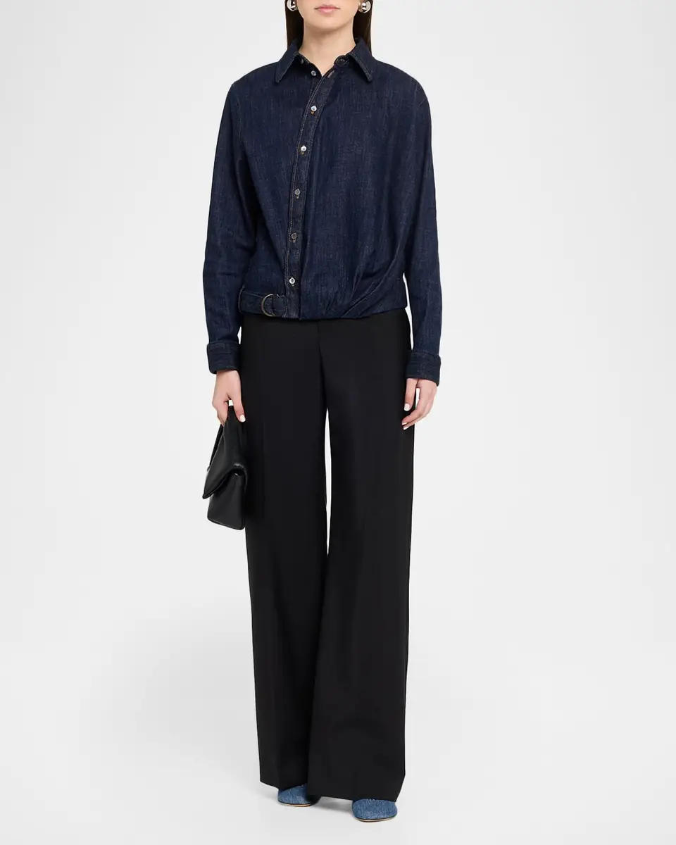 Loewe Draped Denim Shirt | Thumbnail 2 Loewe Draped Denim Shirt | Thumbnail 2