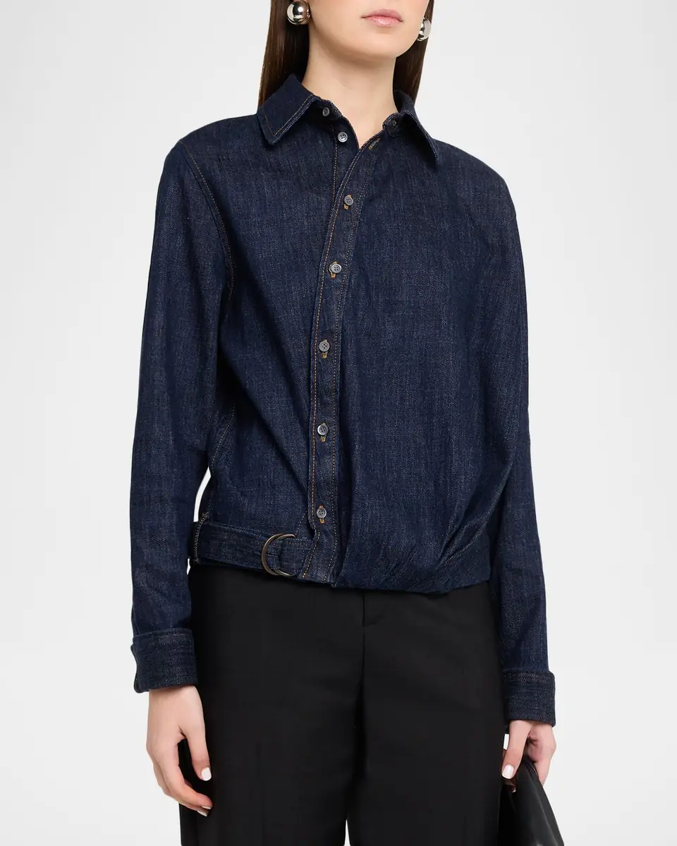 Loewe Draped Denim Shirt | Thumbnail 4 Loewe Draped Denim Shirt | Thumbnail 4