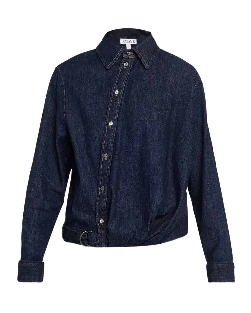 Draped Denim Shirt Draped Denim Shirt