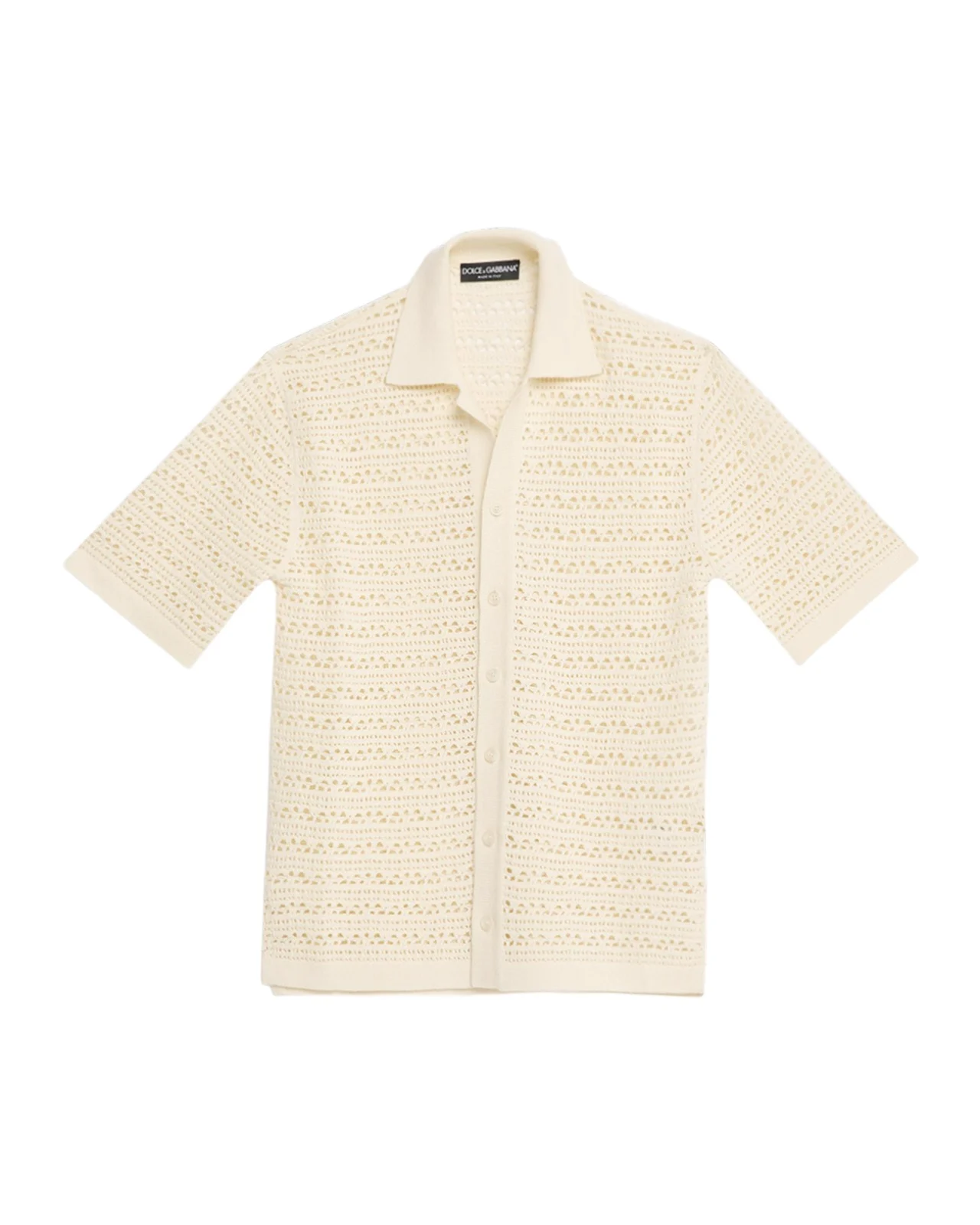 Dolce & Gabbana Men's Crochet Short-Sleeve Button-Down Shirt
