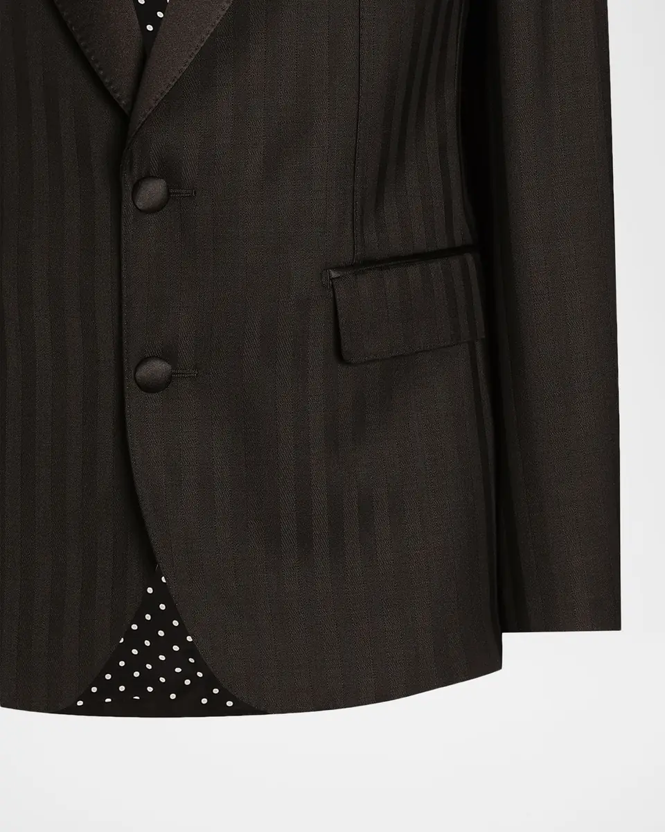 Dolce & Gabbana Virgin Wool-Blend Single-Breasted Blazer | Thumbnail 3
