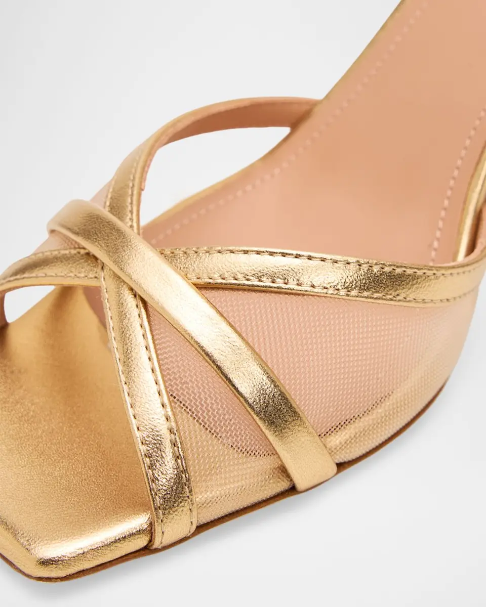 Malone Souliers 70mm Perla Metallic Leather and Mesh Sandals | Thumbnail 3 Malone Souliers 70mm Perla Metallic Leather and Mesh Sandals | Thumbnail 3