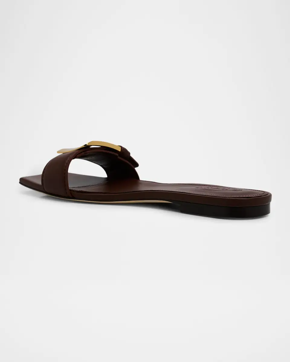 Tod's Buckle Nappa Leather Flat Slide Sandals | Thumbnail 4 Tod's Buckle Nappa Leather Flat Slide Sandals | Thumbnail 4