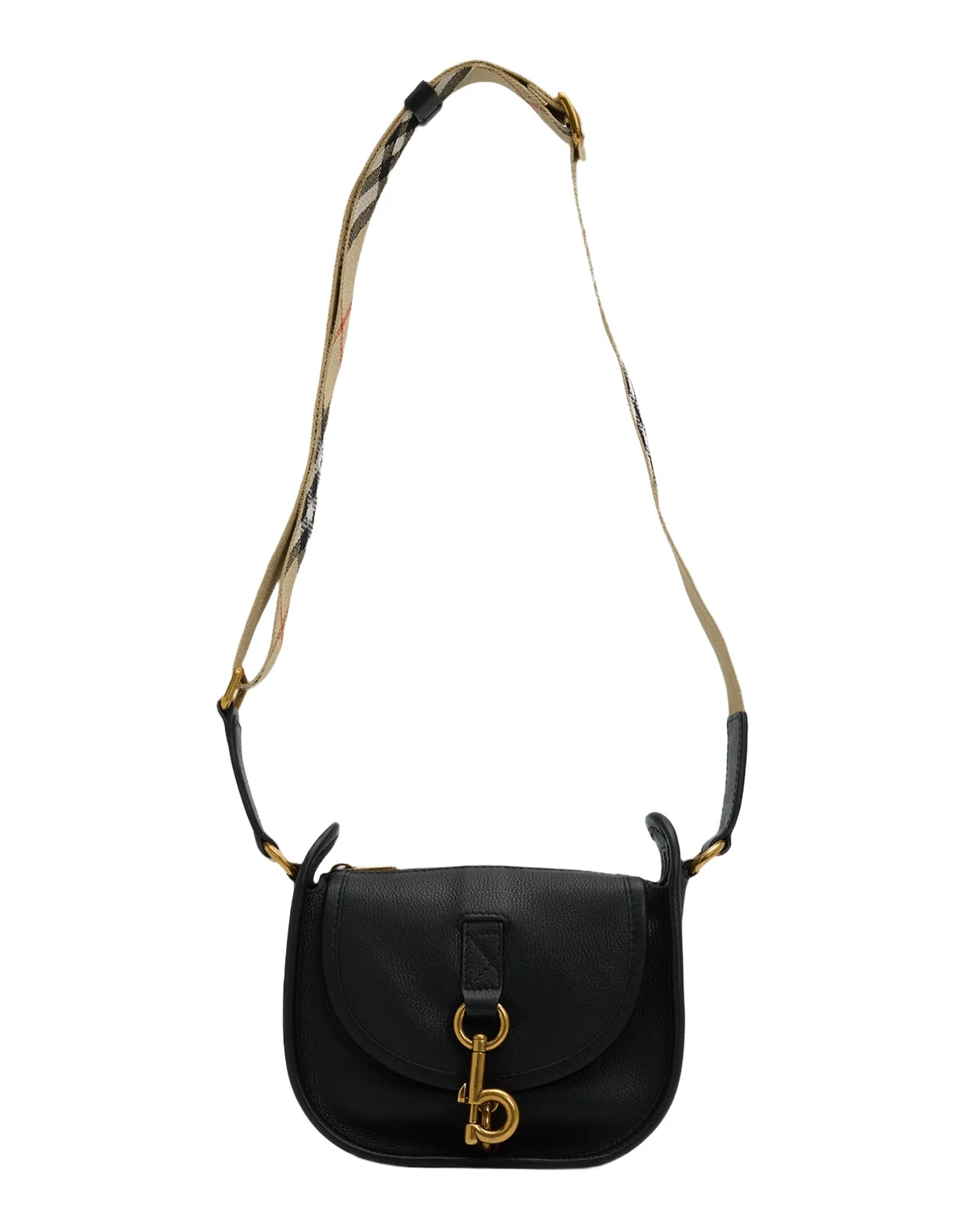 Burberry Mini B Clip Leather Messenger Bag
