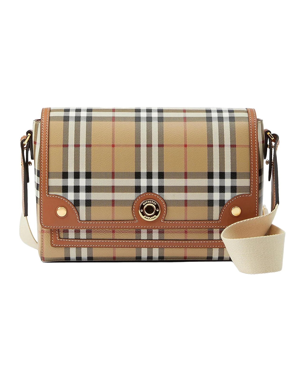 Note Coated Check Crossbody Bag