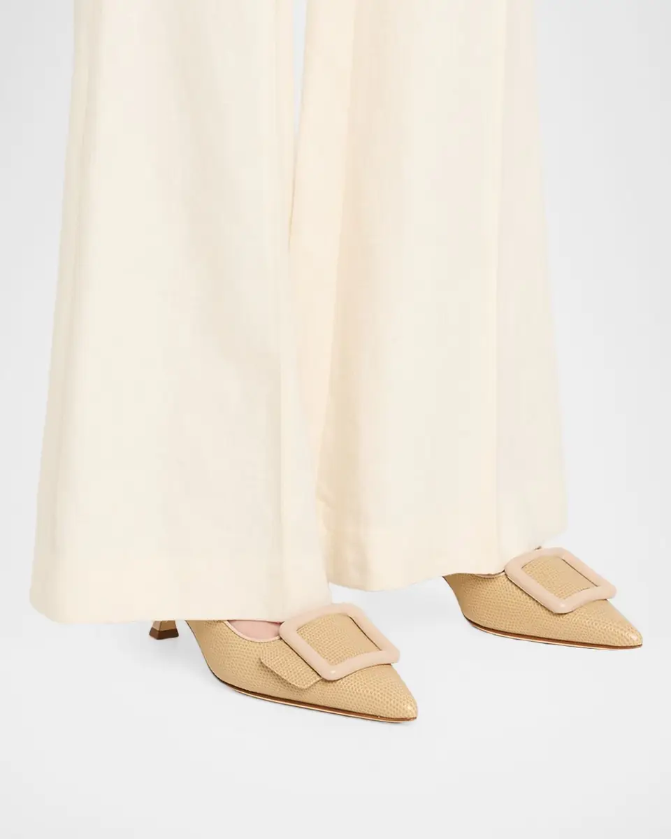 Manolo Blahnik 50mm Maysale Embossed Leather Slingback Pumps | Thumbnail 2 Manolo Blahnik 50mm Maysale Embossed Leather Slingback Pumps | Thumbnail 2