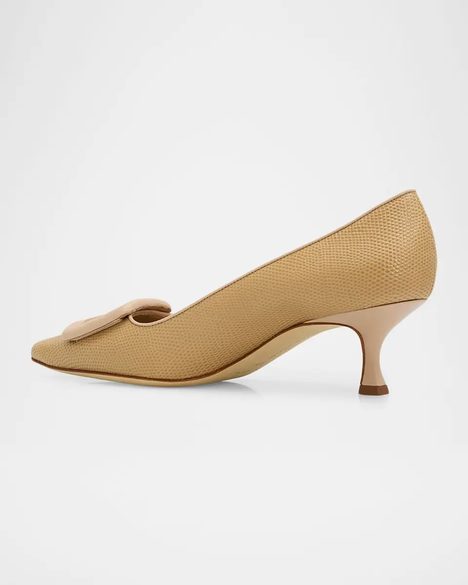 Manolo Blahnik 50mm Maysale Embossed Leather Slingback Pumps | Thumbnail 4 Manolo Blahnik 50mm Maysale Embossed Leather Slingback Pumps | Thumbnail 4