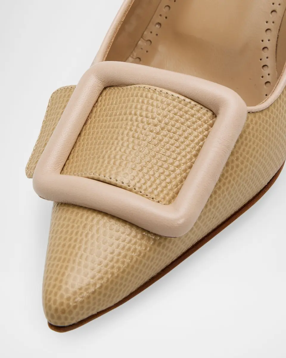 Manolo Blahnik 50mm Maysale Embossed Leather Slingback Pumps | Thumbnail 5 Manolo Blahnik 50mm Maysale Embossed Leather Slingback Pumps | Thumbnail 5