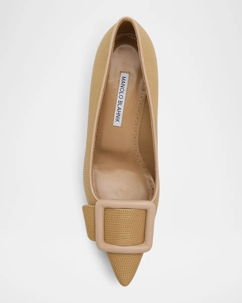 Manolo Blahnik 50mm Maysale Embossed Leather Slingback Pumps | Thumbnail 6 Manolo Blahnik 50mm Maysale Embossed Leather Slingback Pumps | Thumbnail 6