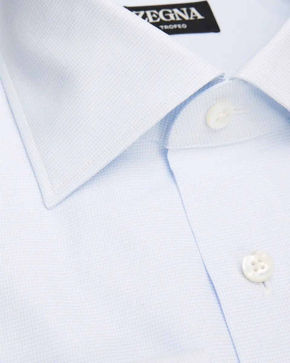 Zegna Men's Trofeo Cotton Micro-Check Dress Shirt | Thumbnail 2 Zegna Men's Trofeo Cotton Micro-Check Dress Shirt | Thumbnail 2