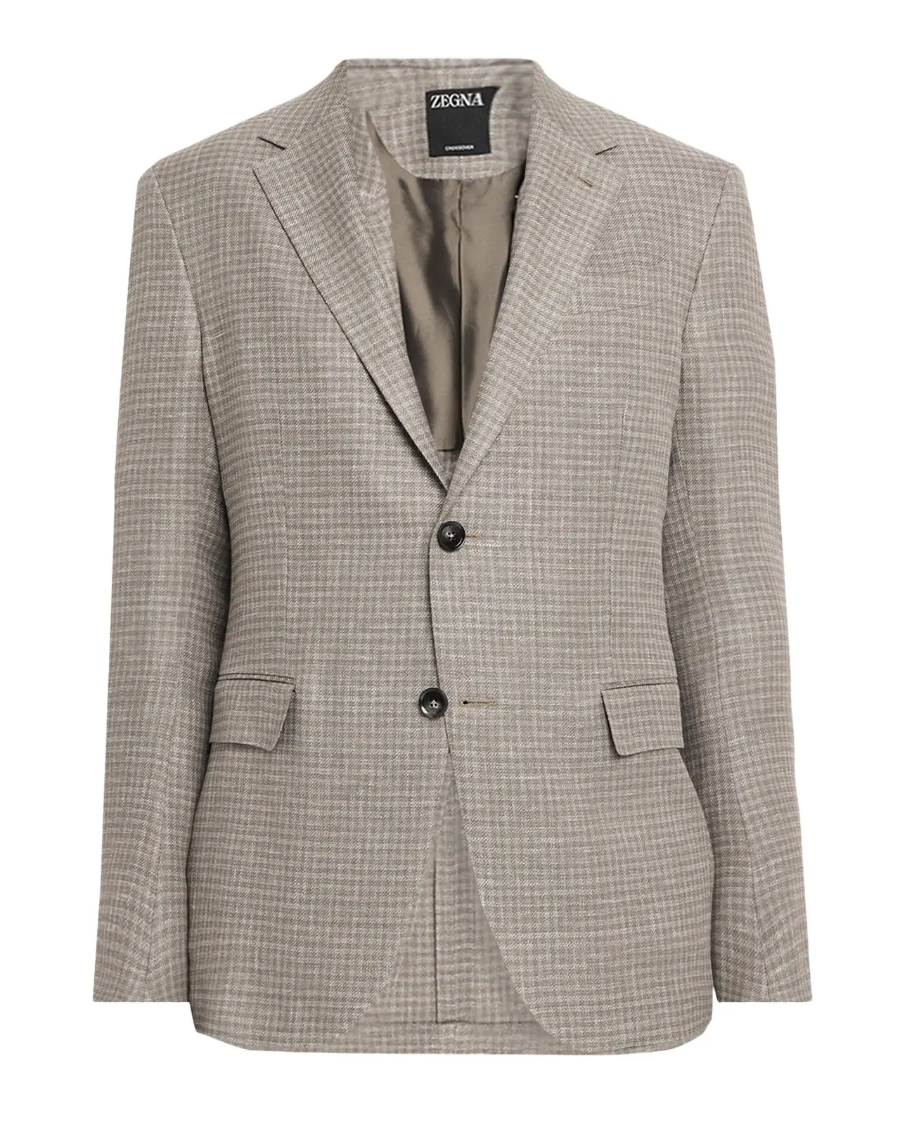 Men's Linen and Wool Check Single-Breasted Jacket Men's Linen and Wool Check Single-Breasted Jacket