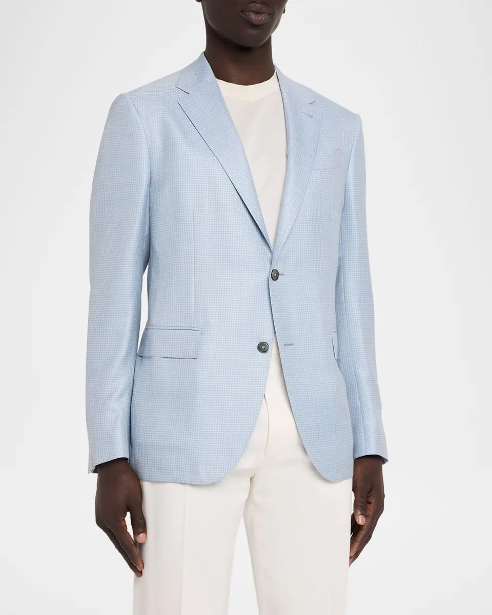 Zegna Men's Wool Gingham Single-Breasted Sport Coat | Thumbnail 4 Zegna Men's Wool Gingham Single-Breasted Sport Coat | Thumbnail 4