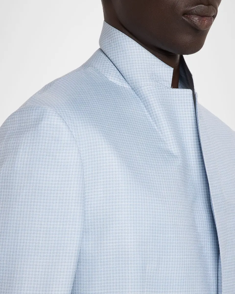 Zegna Men's Wool Gingham Single-Breasted Sport Coat | Thumbnail 7 Zegna Men's Wool Gingham Single-Breasted Sport Coat | Thumbnail 7