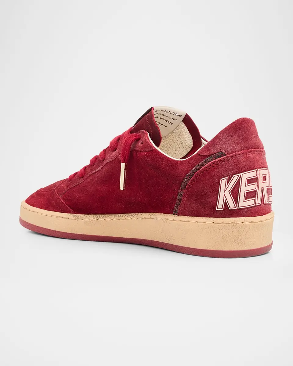Golden Goose Ball Star Suede Glitter Low-Top Sneakers | Thumbnail 4 Golden Goose Ball Star Suede Glitter Low-Top Sneakers | Thumbnail 4