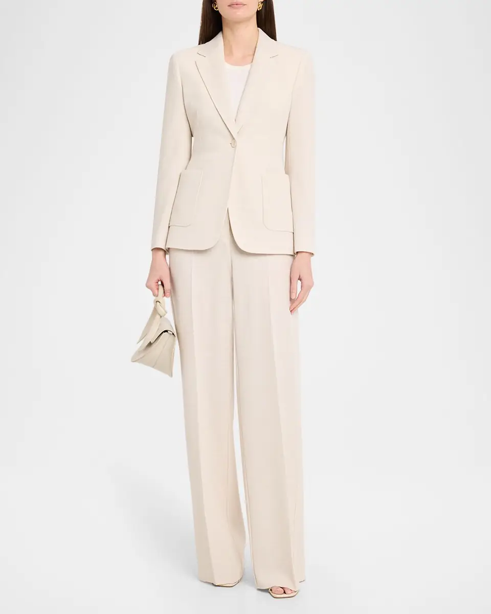 Max Mara Utilita Single-Button Wool Pique Blazer | Thumbnail 2