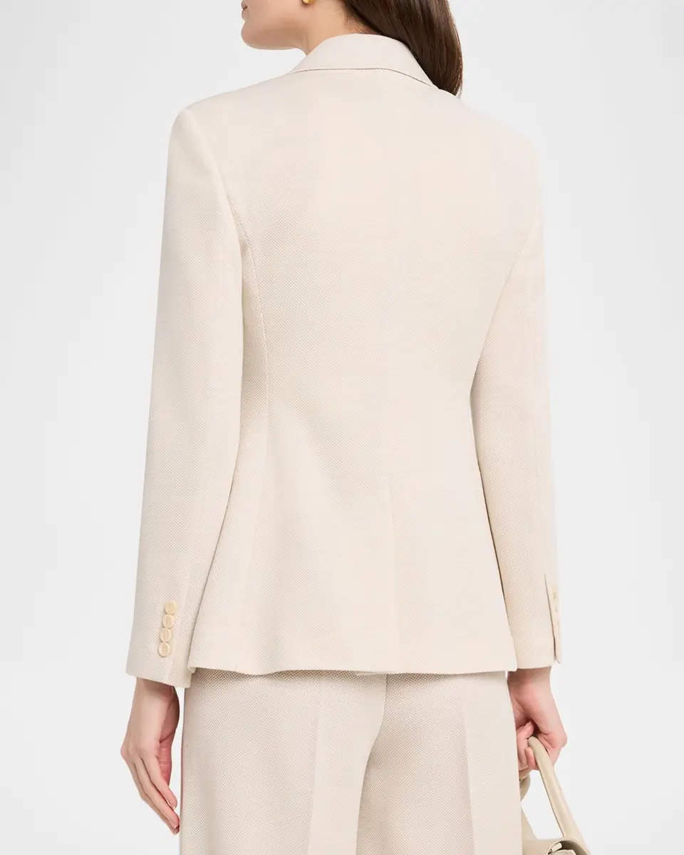 Max Mara Utilita Single-Button Wool Pique Blazer | Thumbnail 3