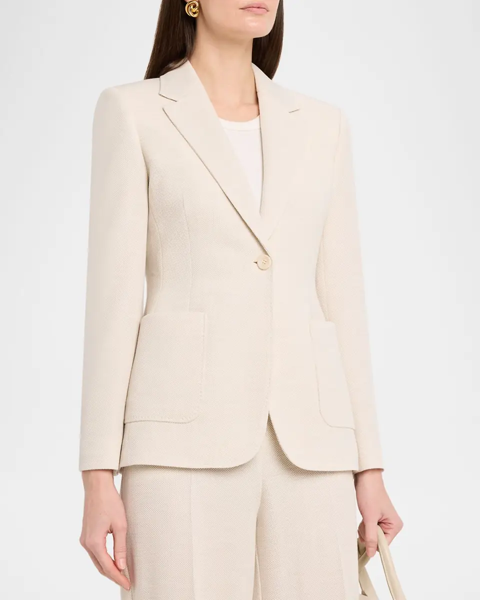 Max Mara Utilita Single-Button Wool Pique Blazer | Thumbnail 4