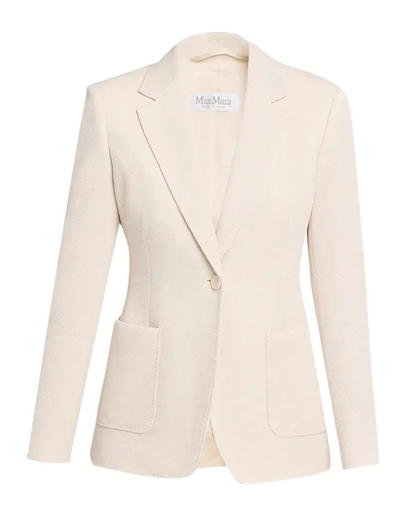Utilita Single-Button Wool Pique Blazer