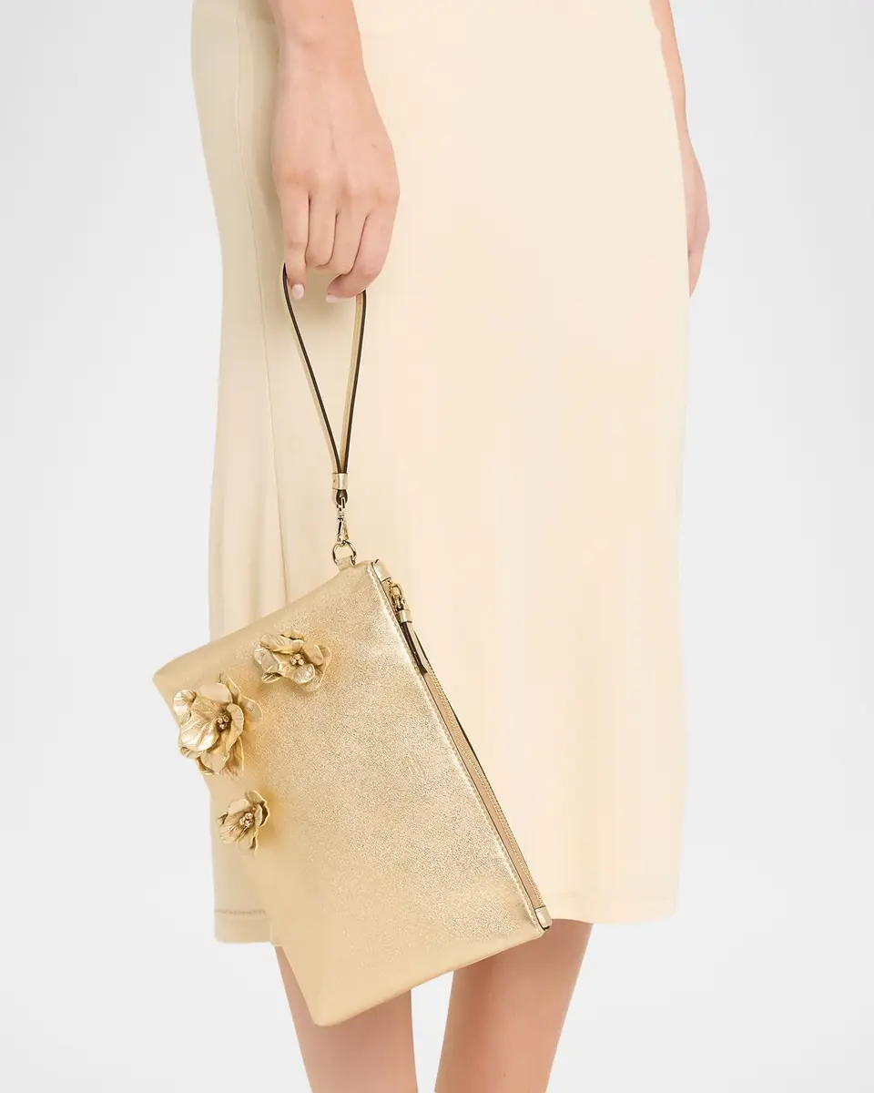Jimmy Choo Metallic Leather Pouch Bag | Thumbnail 2