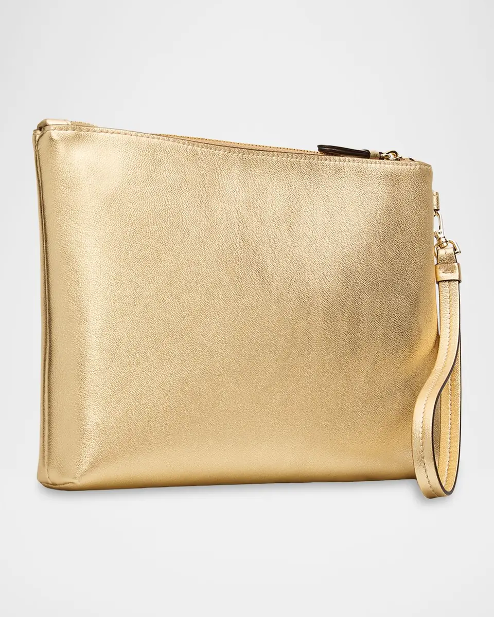 Jimmy Choo Metallic Leather Pouch Bag | Thumbnail 3