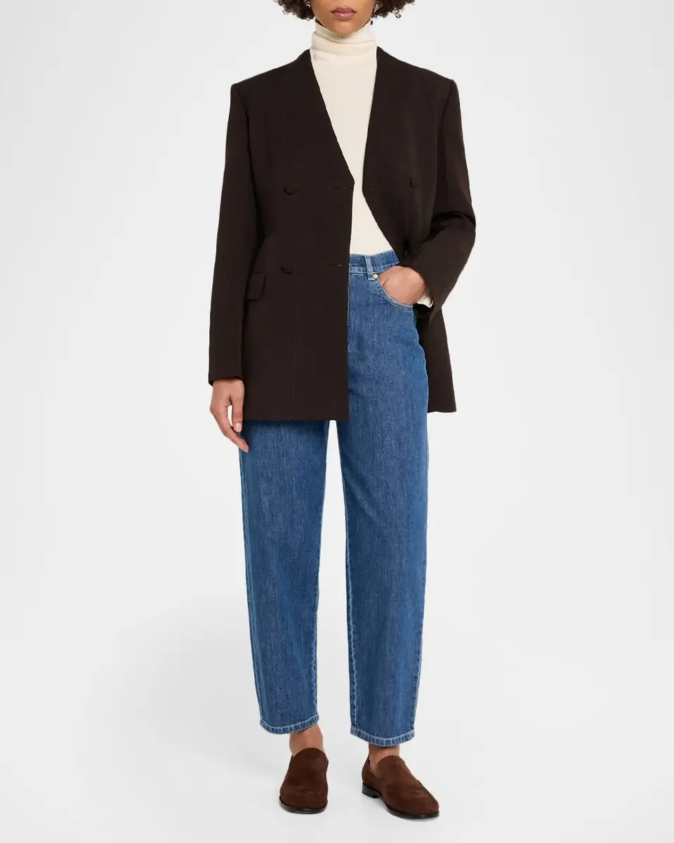 Max Mara Asia Cropped Cotton Denim Candle-Leg Jeans | Thumbnail 2 Max Mara Asia Cropped Cotton Denim Candle-Leg Jeans | Thumbnail 2