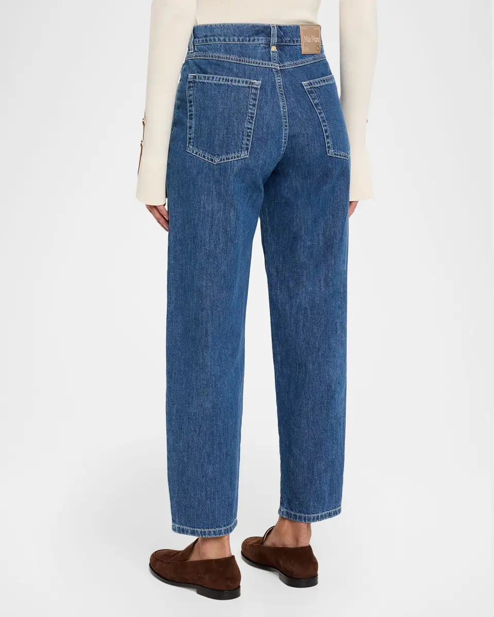 Max Mara Asia Cropped Cotton Denim Candle-Leg Jeans | Thumbnail 3 Max Mara Asia Cropped Cotton Denim Candle-Leg Jeans | Thumbnail 3