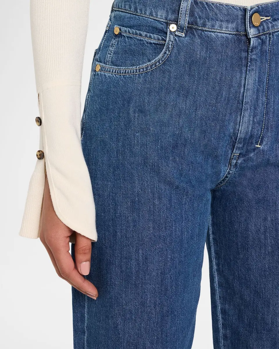 Max Mara Asia Cropped Cotton Denim Candle-Leg Jeans | Thumbnail 5 Max Mara Asia Cropped Cotton Denim Candle-Leg Jeans | Thumbnail 5
