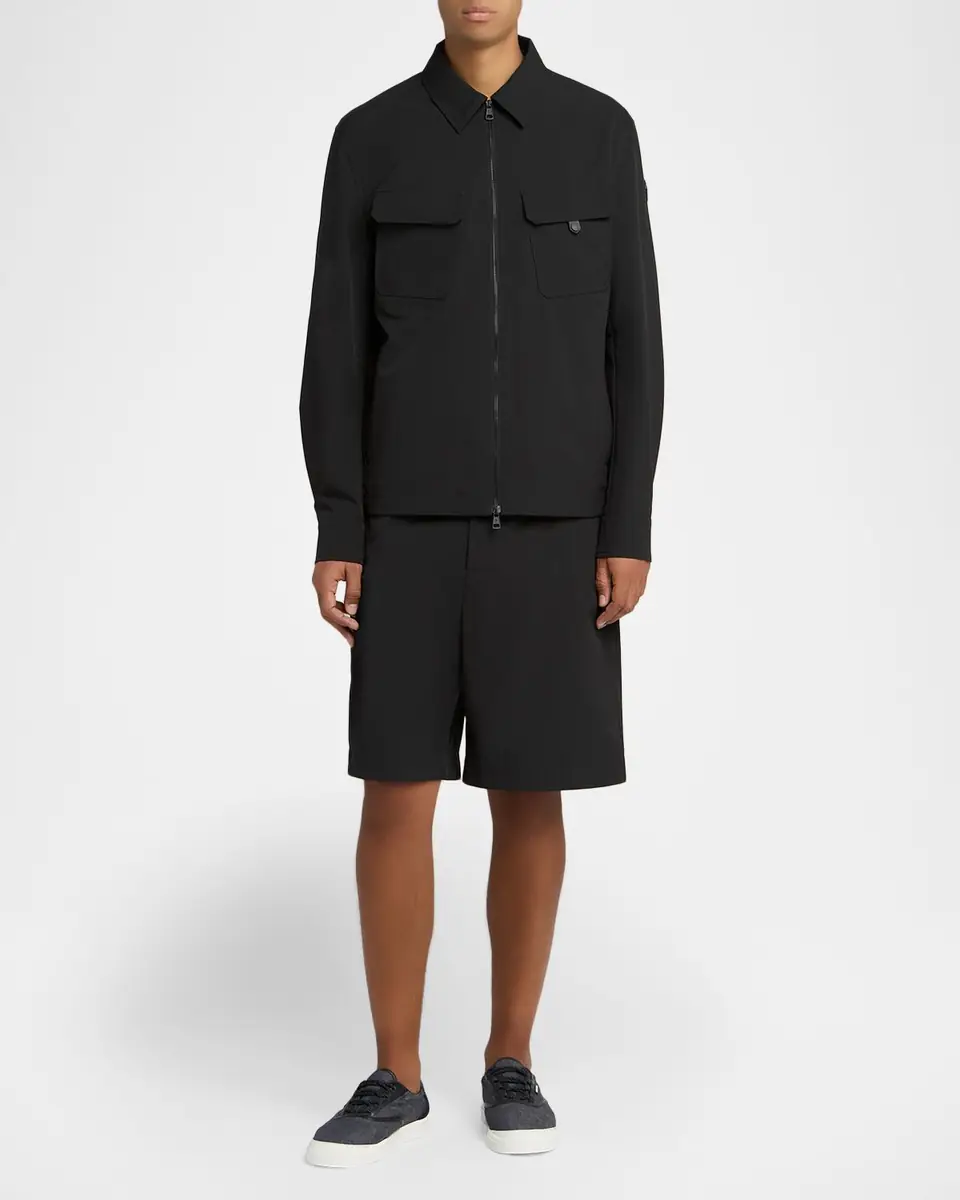 Moncler Men's Polyester Double Pocket Full-Zip Shirt Jacket | Thumbnail 2 Moncler Men's Polyester Double Pocket Full-Zip Shirt Jacket | Thumbnail 2