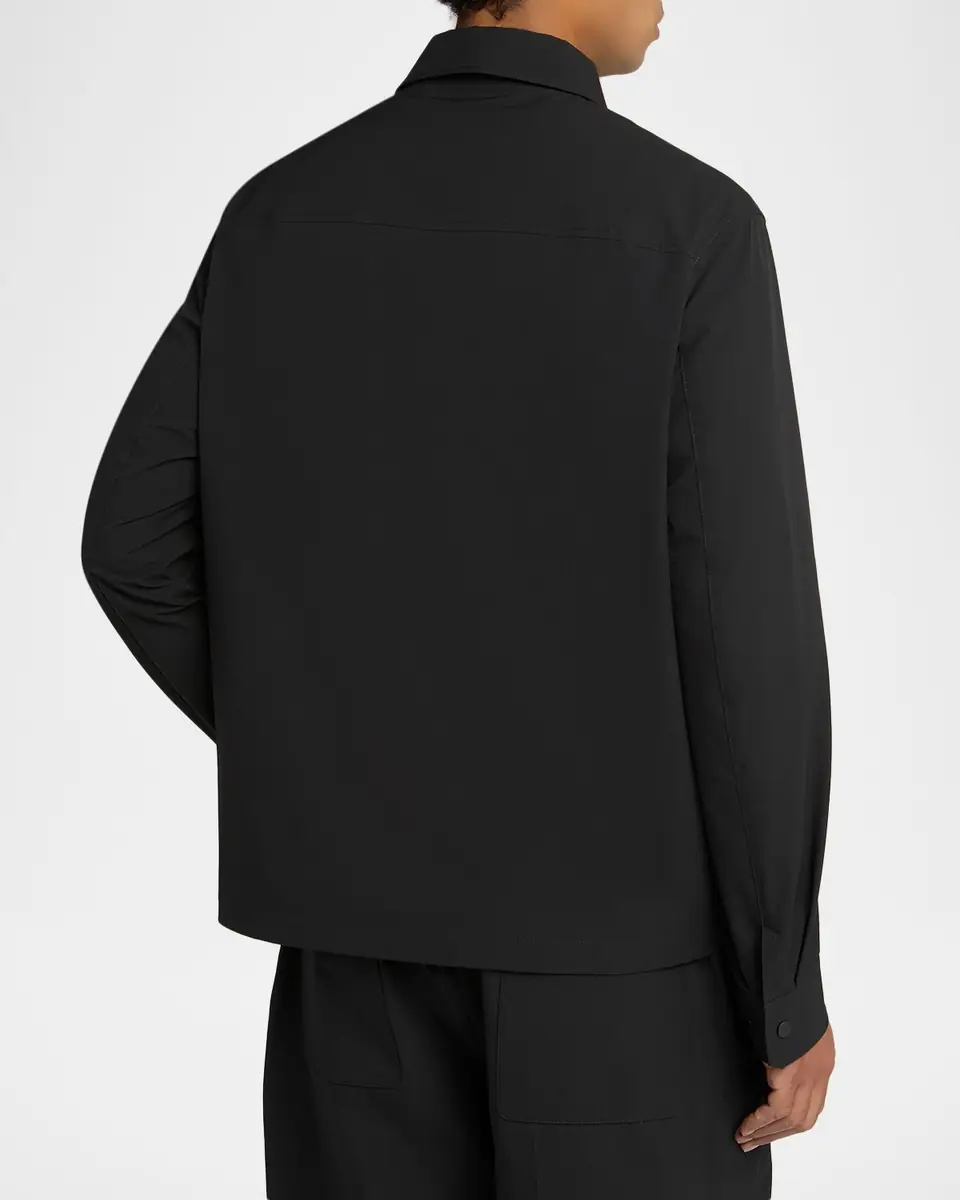 Moncler Men's Polyester Double Pocket Full-Zip Shirt Jacket | Thumbnail 3 Moncler Men's Polyester Double Pocket Full-Zip Shirt Jacket | Thumbnail 3