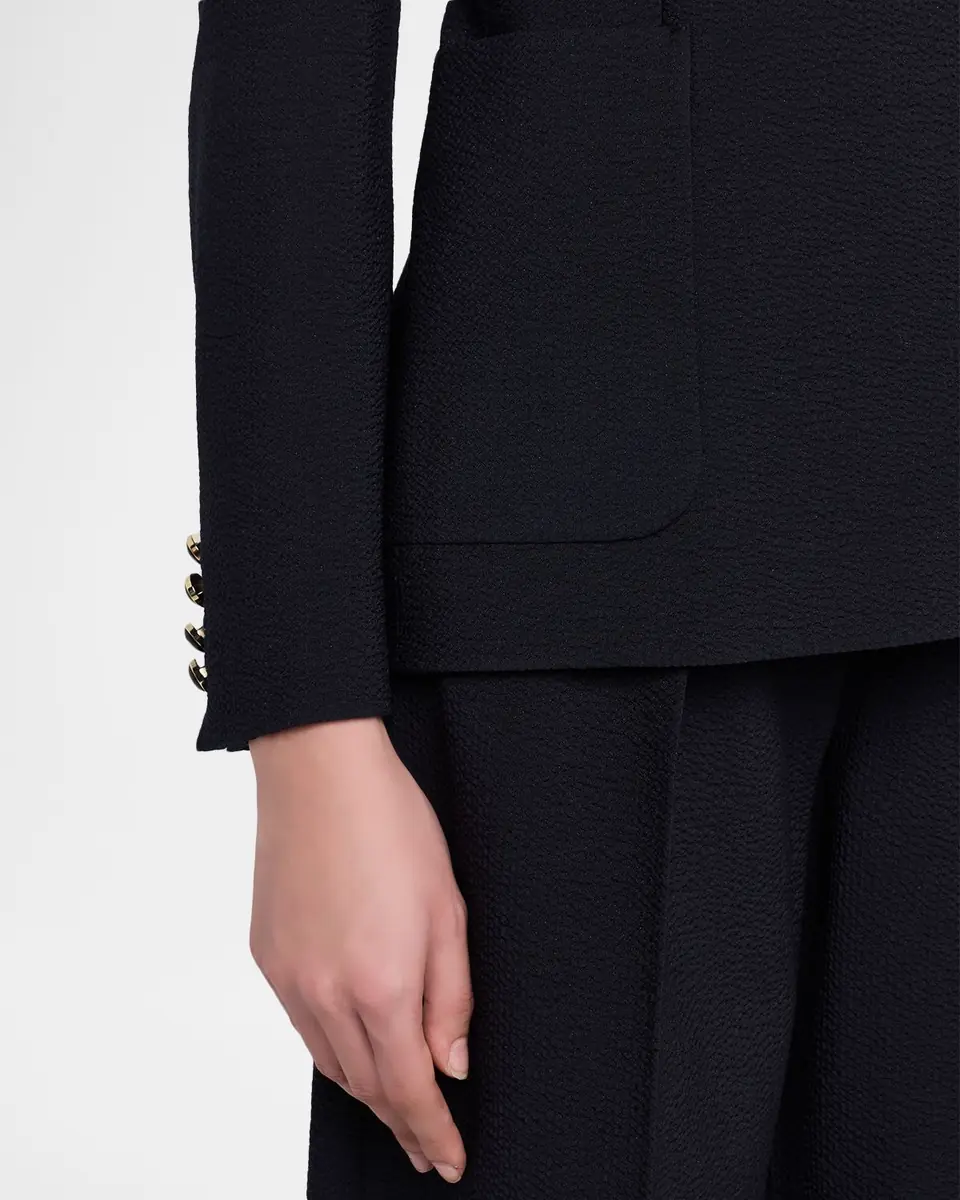 Max Mara Ricetta Double-Breasted Seersucker Blazer | Thumbnail 5 Max Mara Ricetta Double-Breasted Seersucker Blazer | Thumbnail 5