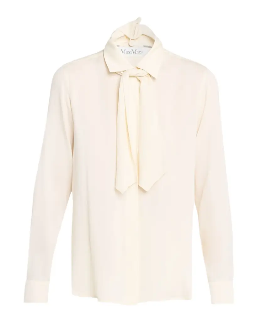 Max Mara Colmo Tie-Neck Silk Blouse | Image 1 Max Mara Colmo Tie-Neck Silk Blouse | Image 1