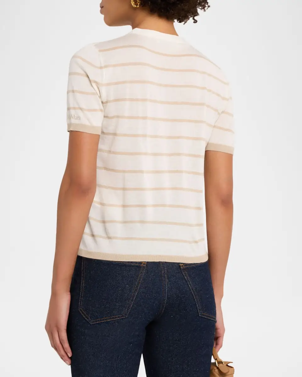 Max Mara Favetta Striped Cashmere-Silk Sweater | Thumbnail 3 Max Mara Favetta Striped Cashmere-Silk Sweater | Thumbnail 3