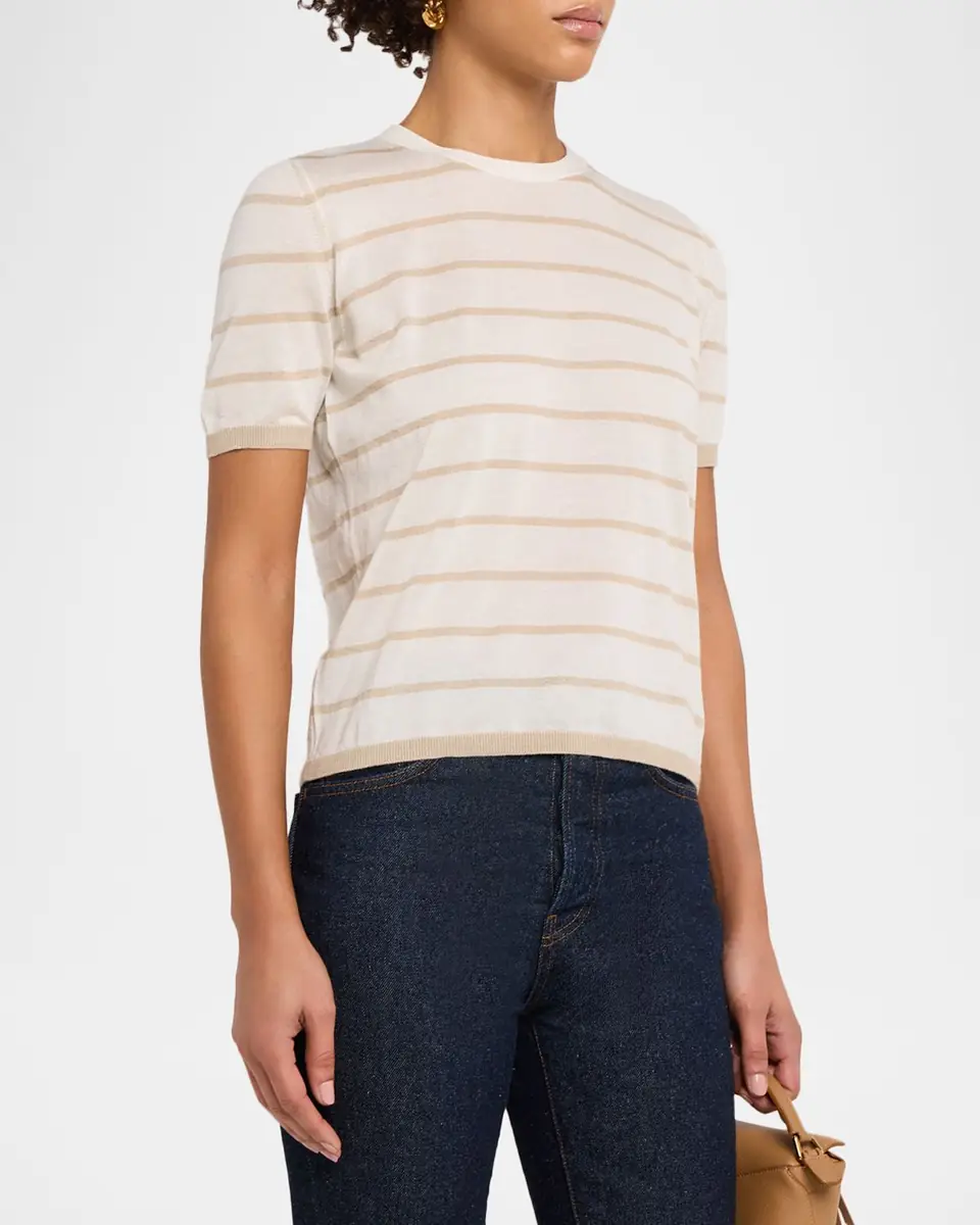 Max Mara Favetta Striped Cashmere-Silk Sweater | Thumbnail 4 Max Mara Favetta Striped Cashmere-Silk Sweater | Thumbnail 4