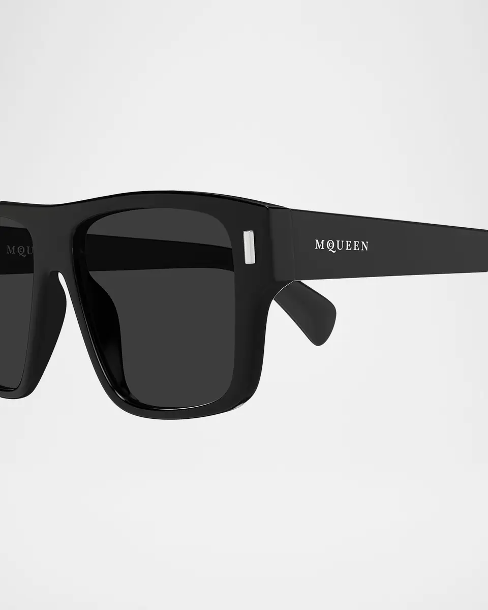 Alexander McQueen Men's 55mm Square Acetate Sunglasses | Thumbnail 3