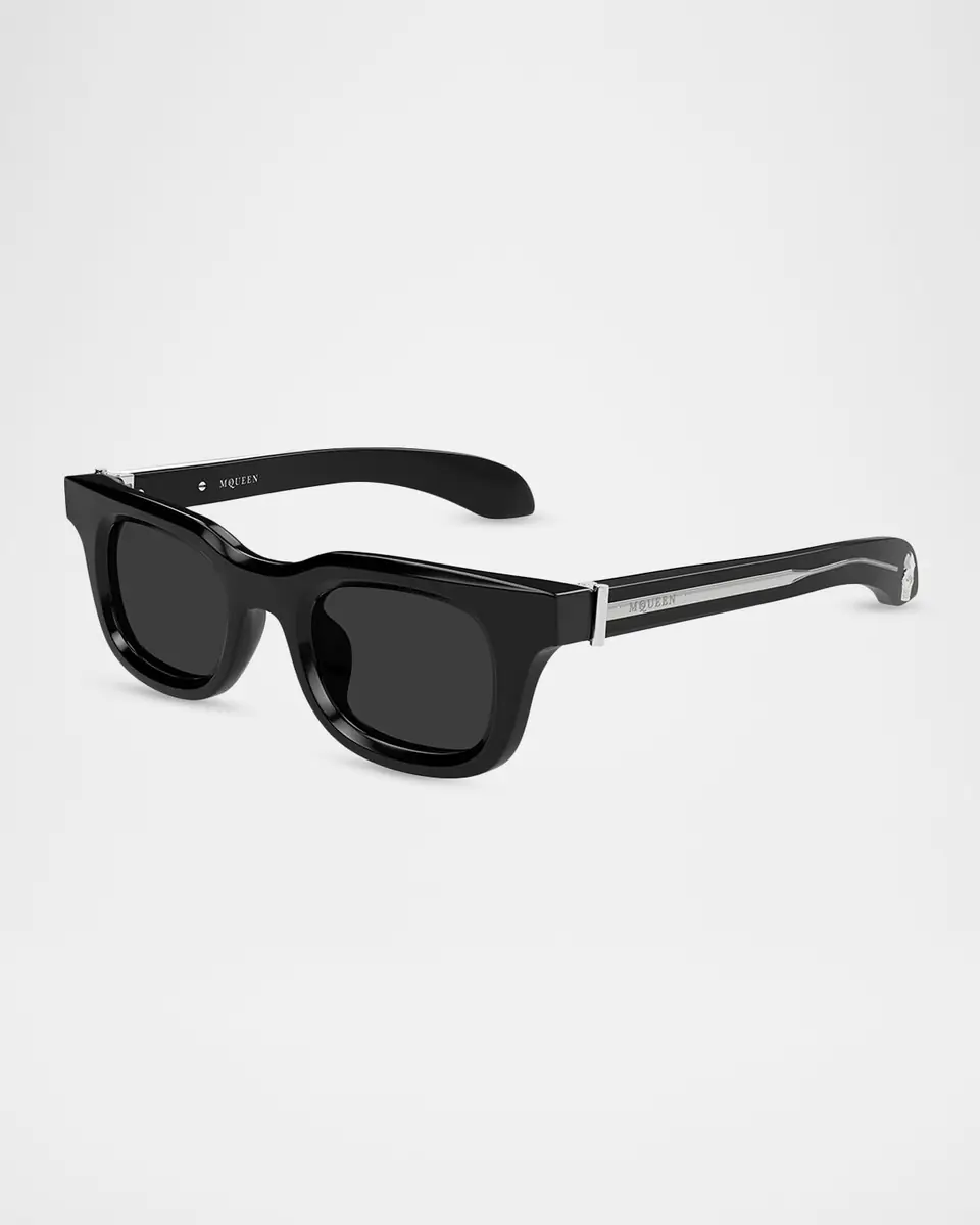 Alexander McQueen Men's 46mm Skull Square Acetate Sunglasses | Thumbnail 2 Alexander McQueen Men's 46mm Skull Square Acetate Sunglasses | Thumbnail 2
